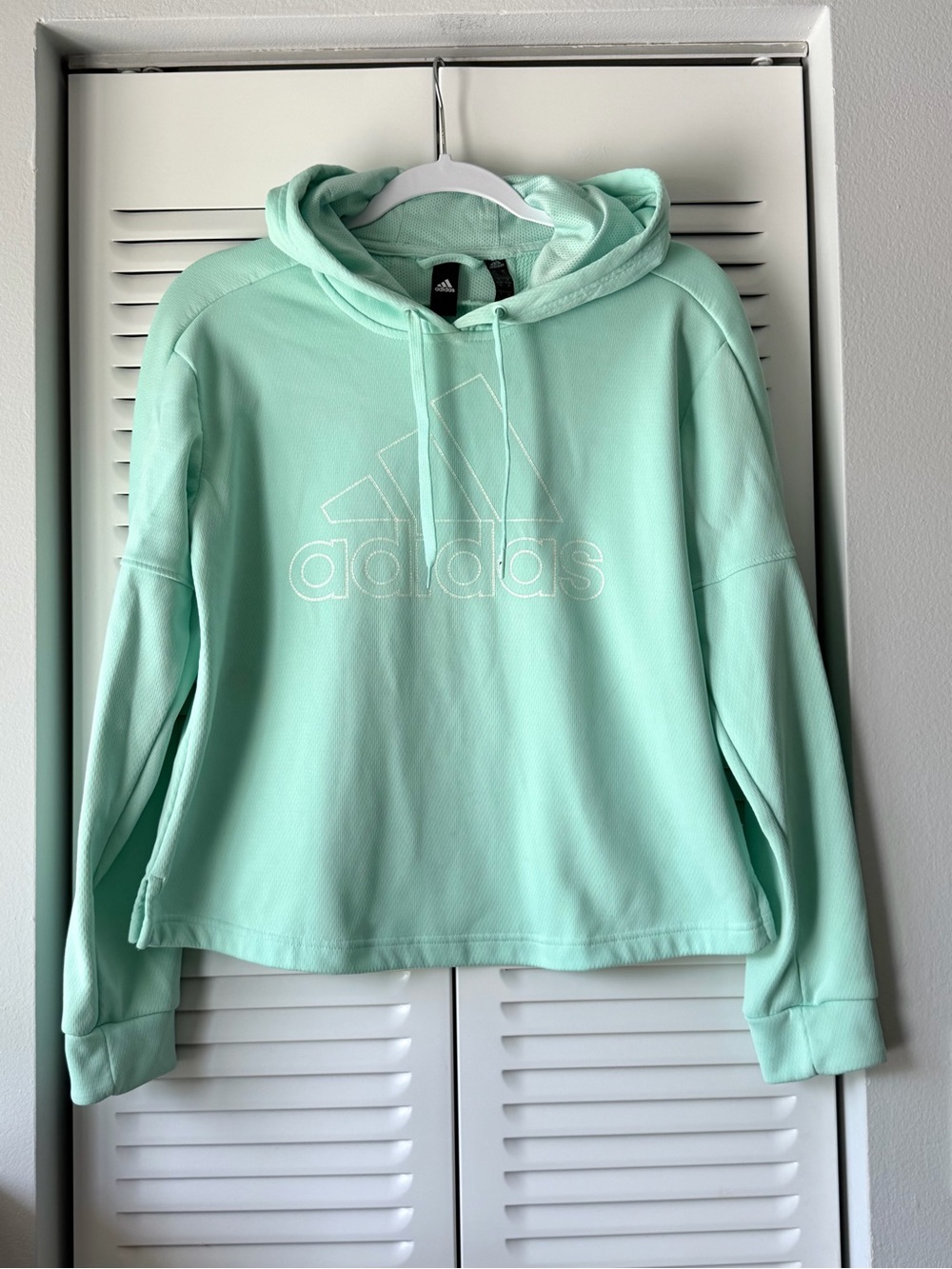 adidas Mint Green Hooded Pullover Sweatshirt